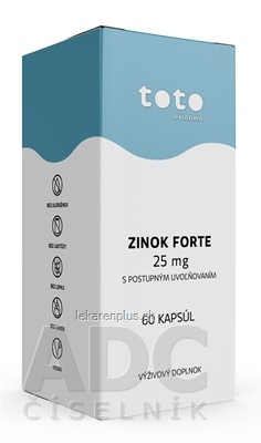 TOTO ZINOK FORTE 25 mg cps s postupným uvoľňovaným 1x60 ks