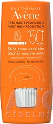 AVENE STICK ZONES SENZIBLES SPF50+ (inov. 2020) tyčinka na citlivé miesta (veľmi vysoká ochrana) 1x8 g