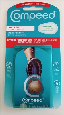 Compeed NÁPLASŤ ŠPORT na pľuzgiere na chodidlách gélová 1x5 ks