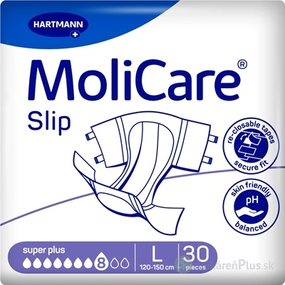 MoliCare Slip Super Plus 8 kvapiek L nohavičky inkontinenčné zalepovacie (120-150 cm) 1x30 ks