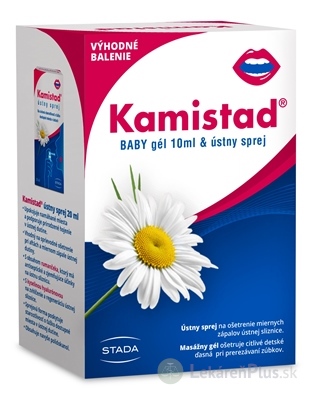 STADA Kamistad coopack Baby gél & ústny sprej gél 10 ml + sprej 20 ml, 1x1 set