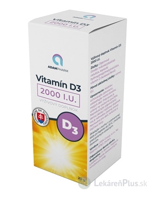 ADAMPharm Vitamín D3 2000 I.U. cps 1x60 ks