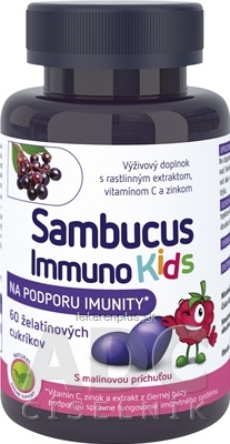 Sambucus Immuno Kids želatínové cukríky, malinová príchuť 1x60 ks