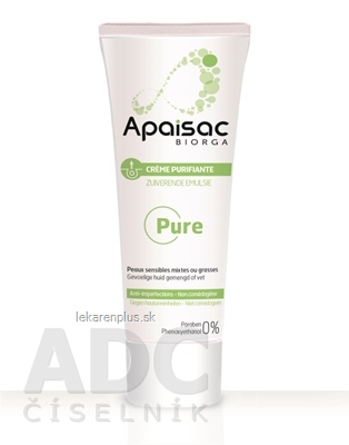 Apaisac BIORGA Čistiaci krém zelená rada (Purifying Cream) 1x40 ml