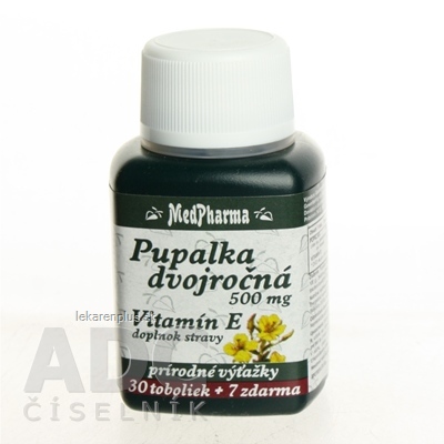 MedPharma PUPALKA DVOJROČNÁ 500MG, VITAMÍN E cps 30+7 zadarmo (37 ks)