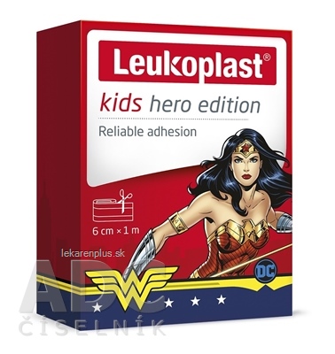 LEUKOPLAST KIDS HERO WONDER WOMAN náplasť na rany, 6 cm x 1 m, pás 1x1 ks