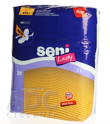 Seni Lady AIR MINI VLOŽKY anatomické urologické vložky pre ženy, savosť 190ml, 1x20ks