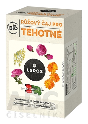 LEROS BIO RUŽOVÝ ČAJ PRE TEHOTNÉ bylinný čaj, nálevové vrecúška 20x2 g (40 g)