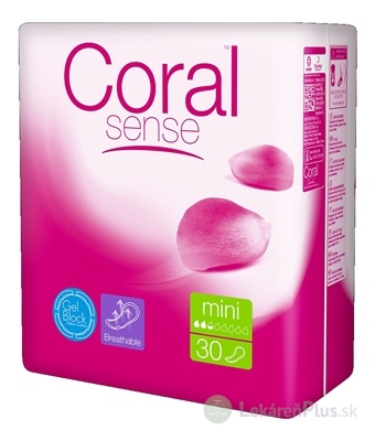 Coral Sense Mini vložky inkontinenčné, pre ženy, 1x30 ks