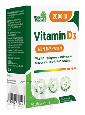 NaturProdukt Vitamín D3 2000 IU tbl (inov.2024)1x60 ks