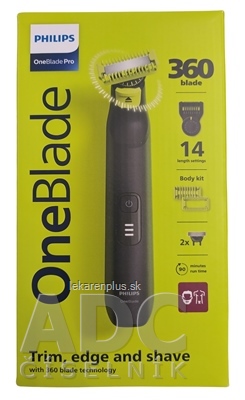 Philips OneBlade Pro 360 F&B zastrihávač na tvár a telo, USB nabíjanie (QP6542/15) 1x1 ks