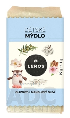 LEROS DETSKÉ MYDLO OLIVOVÝ & MANDĽOVÝ OLEJ tuhé mydlo 1x90 g